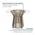 Mesa De Jantar Redonda Com Tampo De Vidro 120cm Valencia Pret