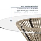 Mesa De Jantar Redonda Com Tampo De Vidro 120cm Valencia Pret