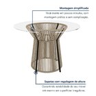 Mesa De Jantar Redonda Com Tampo De Vidro 120cm Valencia Pret