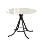 Mesa De Jantar Redonda Com Tampo De Vidro Irvine Off White E