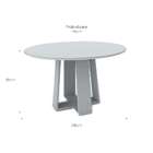 Mesa De Jantar Redonda Com Tampo De Vidro Isabela Off White 1