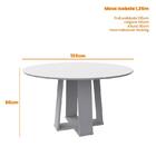 Mesa De Jantar Redonda Com Tampo De Vidro Isabela Off White 1