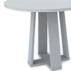 Mesa De Jantar Redonda Com Tampo De Vidro Isabela Off White 1