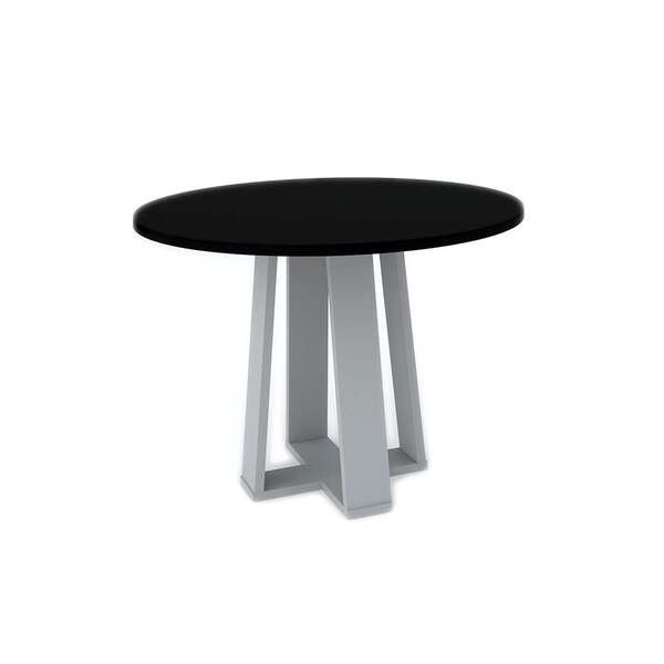 Mesa De Jantar Redonda Com Tampo De Vidro Isabela Off White E