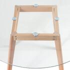 Mesa De Jantar Redonda Com Tampo De Vidro Leda - 100 Cm