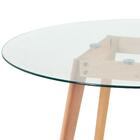 Mesa De Jantar Redonda Com Tampo De Vidro Leda - 100 Cm