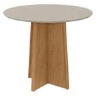 Mesa De Jantar Redonda Com Tampo De Vidro Off White Celebrare