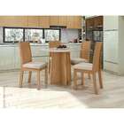 Mesa De Jantar Redonda Com Tampo De Vidro Off White Celebrare