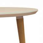 Mesa De Jantar Redonda Com Tampo De Vidro Veneza Off White 90