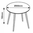 Mesa De Jantar Redonda Com Tampo De Vidro Veneza Off White 90