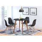 Mesa De Jantar Redonda Com Tampo De Vidro Veneza Preta 90 Cm