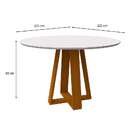 Mesa De Jantar Redonda Com Tampo De Vidro Vitoria Off White E