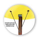 Mesa De Jantar Redonda Com Vidro 70cm Pés Mel Tampo Amarela