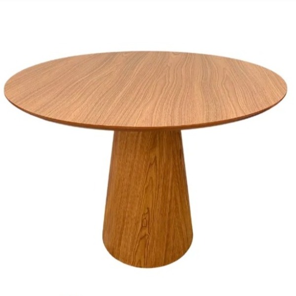 Mesa De Jantar Redonda Cone 100 Cm Madeira Freijó - Marrom