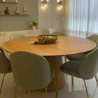 Mesa De Jantar Redonda Cone 130 Cm Freijó - Marrom