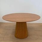 Mesa De Jantar Redonda Cone 150 Cm Freijó - Marrom