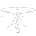 Mesa De Jantar Redonda Cora 120cm Off White M04 Com 04 Cadeir