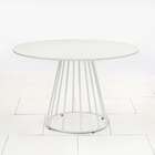 Mesa De Jantar Redonda Cris Branca 110 Cm