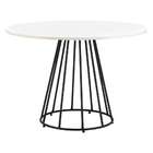 Mesa De Jantar Redonda Cris Branca E Preta 120 Cm