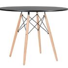Mesa De Jantar Redonda Eames Eiffel 120cm  Preta
