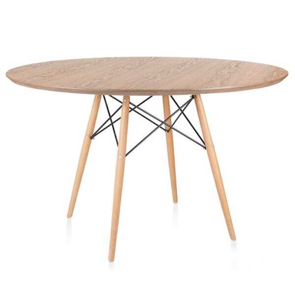 Mesa De Jantar Redonda Eames Eiffel 120cm - Tampo Mdf Truffel