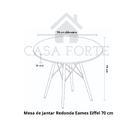 Mesa De Jantar Redonda Eames Eiffel 70 Cm - Cinza