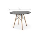 Mesa De Jantar Redonda Eames Eiffel 90cm Preta Preto