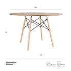 Mesa De Jantar Redonda Eames Eiffel - Wood - Tampo Amadeirado