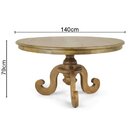 Mesa De Jantar Redonda Em Madeira 140cm Phil  Oregon