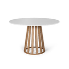 Mesa De Jantar Redonda Gabi Bran/jade Com 4 Cadeiras Estofada