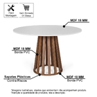 Mesa De Jantar Redonda Gabi Bran/nor Com 4 Cadeiras Estofadas