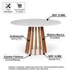 Mesa De Jantar Redonda Gabi Nat/bran Com 4 Cadeiras Estofadas