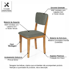 Mesa De Jantar Redonda Gabi Pret/jade Com 4 Cadeiras Estofada