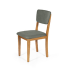 Mesa De Jantar Redonda Gabi Pret/jade Com 4 Cadeiras Estofada