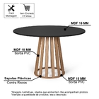 Mesa De Jantar Redonda Gabi Pret/jade Com 4 Cadeiras Estofada