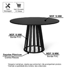 Mesa De Jantar Redonda Gabi Preta Com 4 Cadeiras Estofadas El