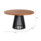 Mesa De Jantar Redonda Gourmet - Mel E Base Preta - Meu Móvel