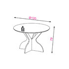 Mesa De Jantar Redonda Isabelle Off White 120 Cm - D'rossi