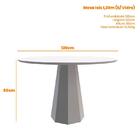 Mesa De Jantar Redonda Isis Tampo Madeirado 120x120 - Pr Móve