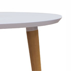 Mesa De Jantar Redonda Ivy 90 Cm Branco Pés Retrô Castanho -
