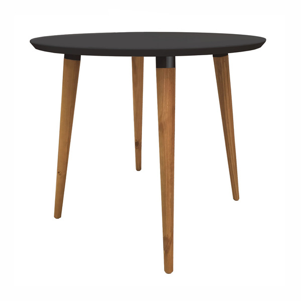 Mesa De Jantar Redonda Ivy 90 Cm Pés Retrô Castanho - D'rossi