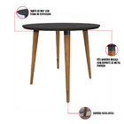 Mesa De Jantar Redonda Ivy 90 Cm Pés Retrô Castanho - D'rossi