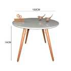 Mesa De Jantar Redonda Laqueada Com Vidro 100cm - Off White -