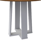 Mesa De Jantar Redonda Lara 100 Cm Imbuia Base Off White - D'