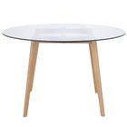 Mesa De Jantar Redonda Leda Com Tampo De Vidro 120 Cm