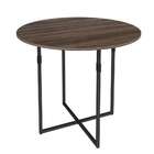 Mesa De Jantar Redonda Liz Ameixa Negra E Preta 90 Cm