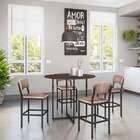 Mesa De Jantar Redonda Liz Ameixa Negra E Preta 90 Cm