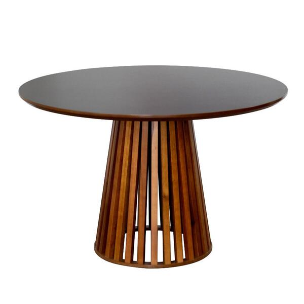 Mesa De Jantar Redonda Luana Amadeirada 120cm - Preto