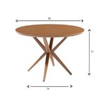 Mesa De Jantar Redonda Madeira Maciça 0,90m 4 Lugares Eva Cas