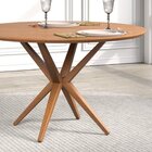 Mesa De Jantar Redonda Madeira Maciça 1,30m 6 Lugares Eva Cas